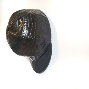 Nicole $ co. Black Faux leather baseball hat